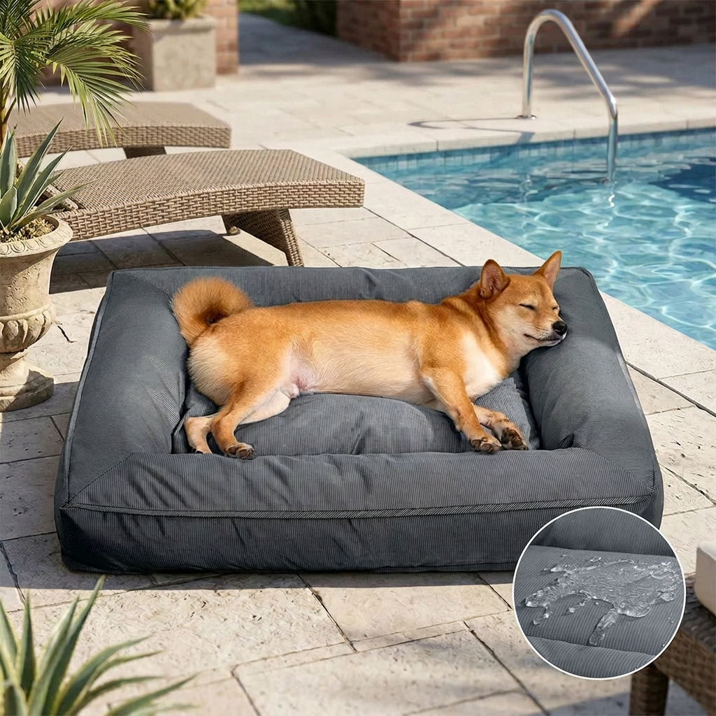 Fully Orthopedic Surround Support Waterproof Large Outdoor Dog Bed