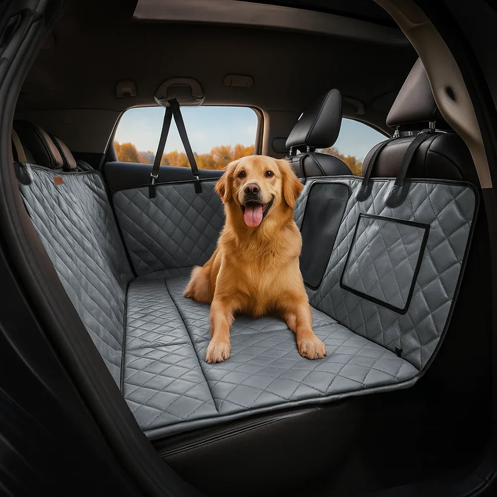 Premium Faux Leather Water-repellent Hammock Dog Car Seat Cover - Ri... detail view 14 | Petix pet supplies for dogs and cats