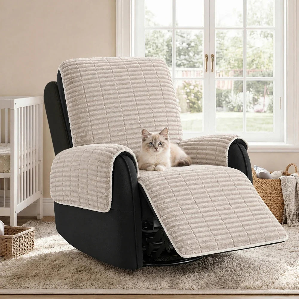 One-Piece Cozy Flannel Sofa Protection Non-Slip Recliner Couch Cover... detail view 13 | Petix pet supplies for dogs and cats