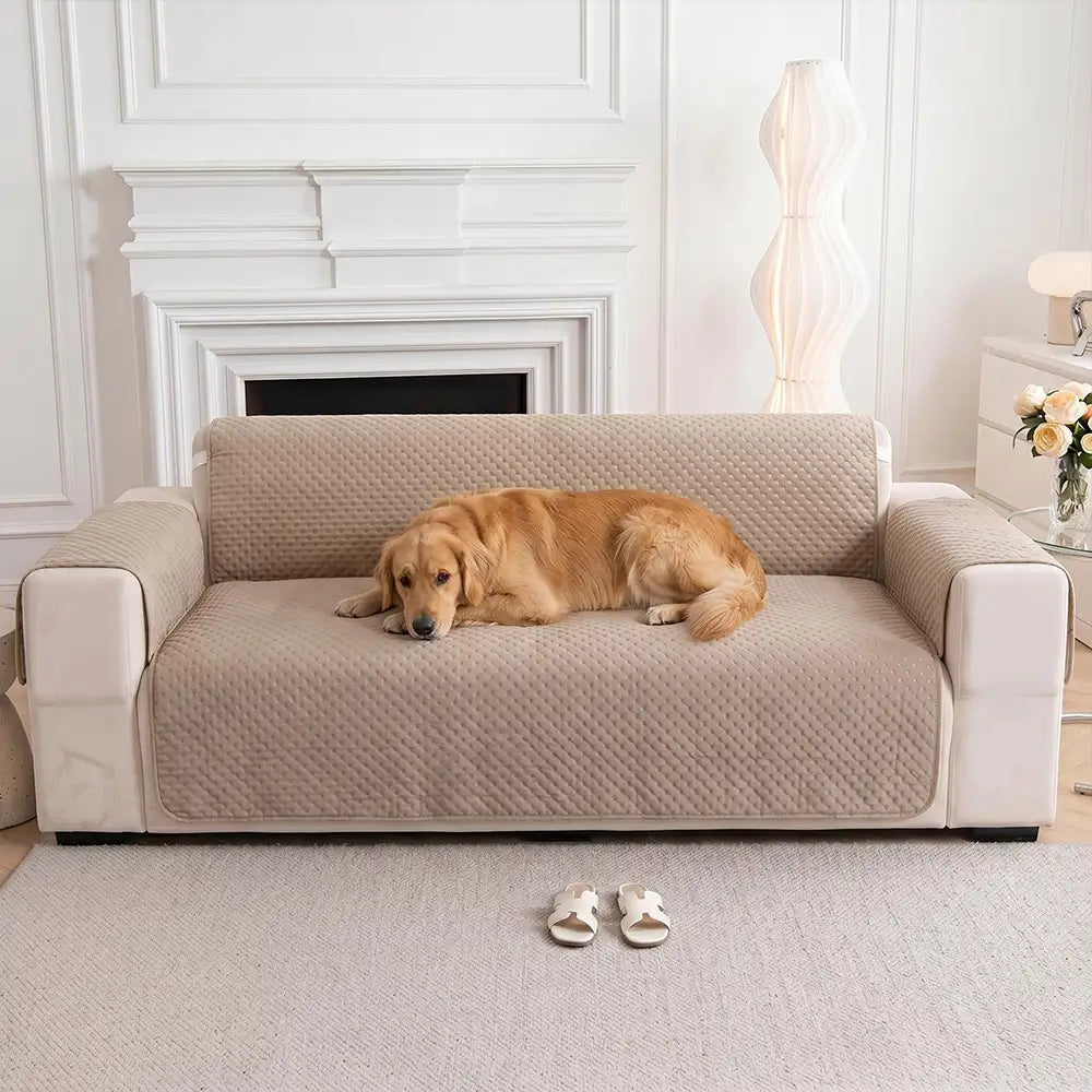 Water-Repellent Solid Color One Piece Couch Cover with Elastic Straps... detail view 2 | Petix pet supplies for dogs and cats