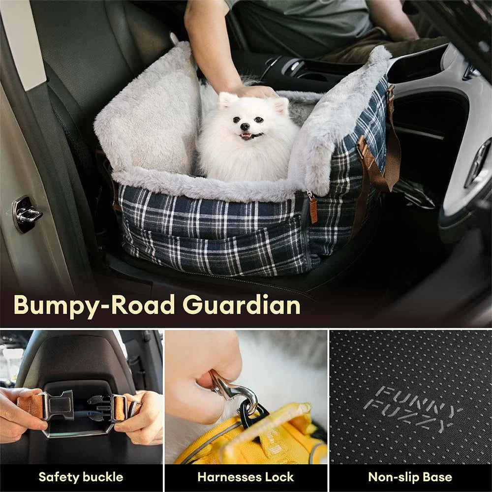 3 in 1 Fluffy Warmth Safe Dog Booster Car Seat Bed - Winter Cruiser... detail view 3 | Petix pet supplies for dogs and cats