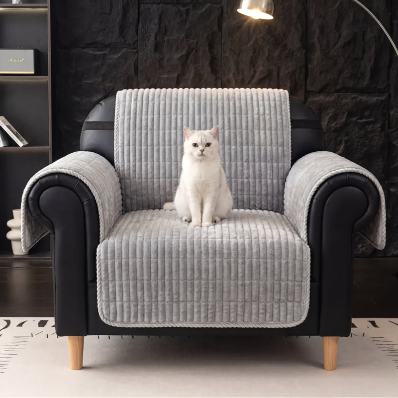 One-Piece Cozy Flannel Sofa Protection Non-Slip Recliner... lifestyle and size view 26 | Petix pet supplies for dogs and cats