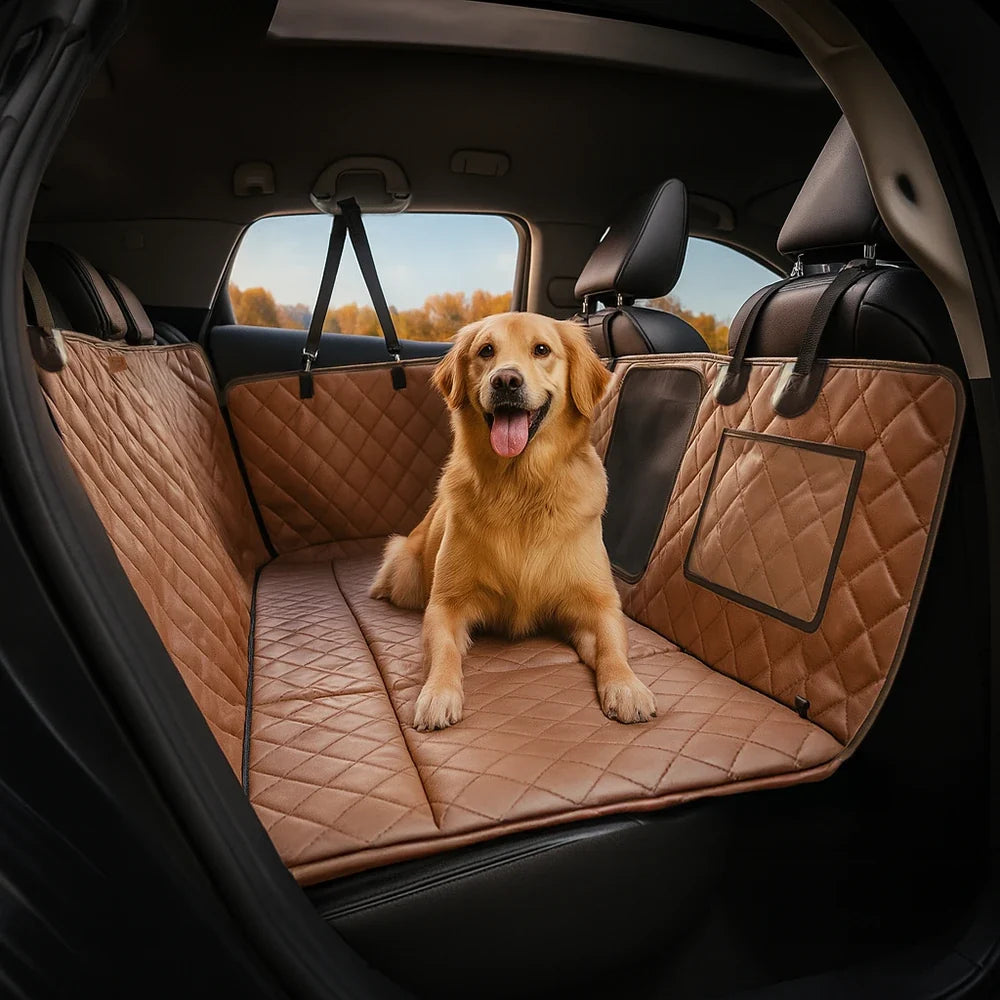 Premium Faux Leather Water-repellent Hammock Dog Car Seat Cover... main product image | Petix pet supplies for dogs and cats