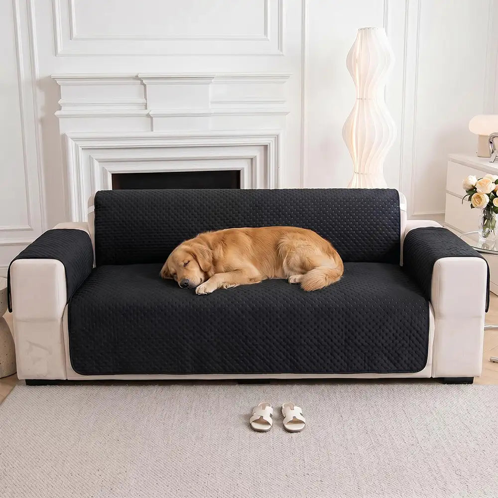 Water-Repellent Solid Color One Piece Couch Cover with Elastic Straps... detail view 4 | Petix pet supplies for dogs and cats
