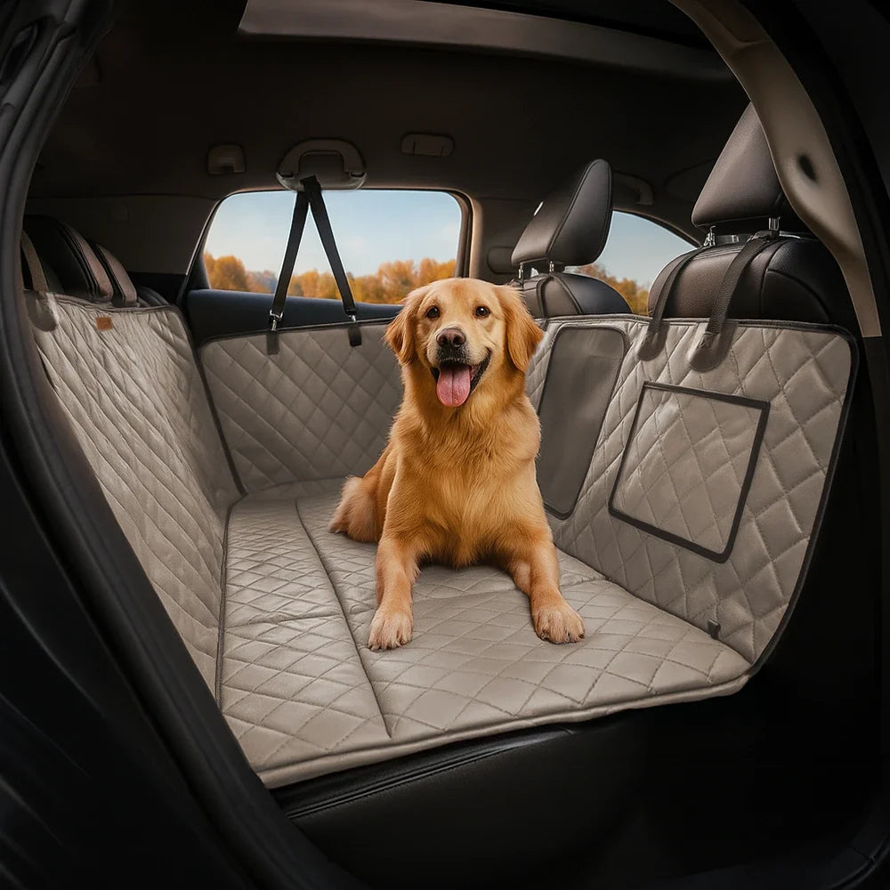 Premium Faux Leather Water-repellent Hammock Dog Car Seat Cover - Ri... detail view 15 | Petix pet supplies for dogs and cats