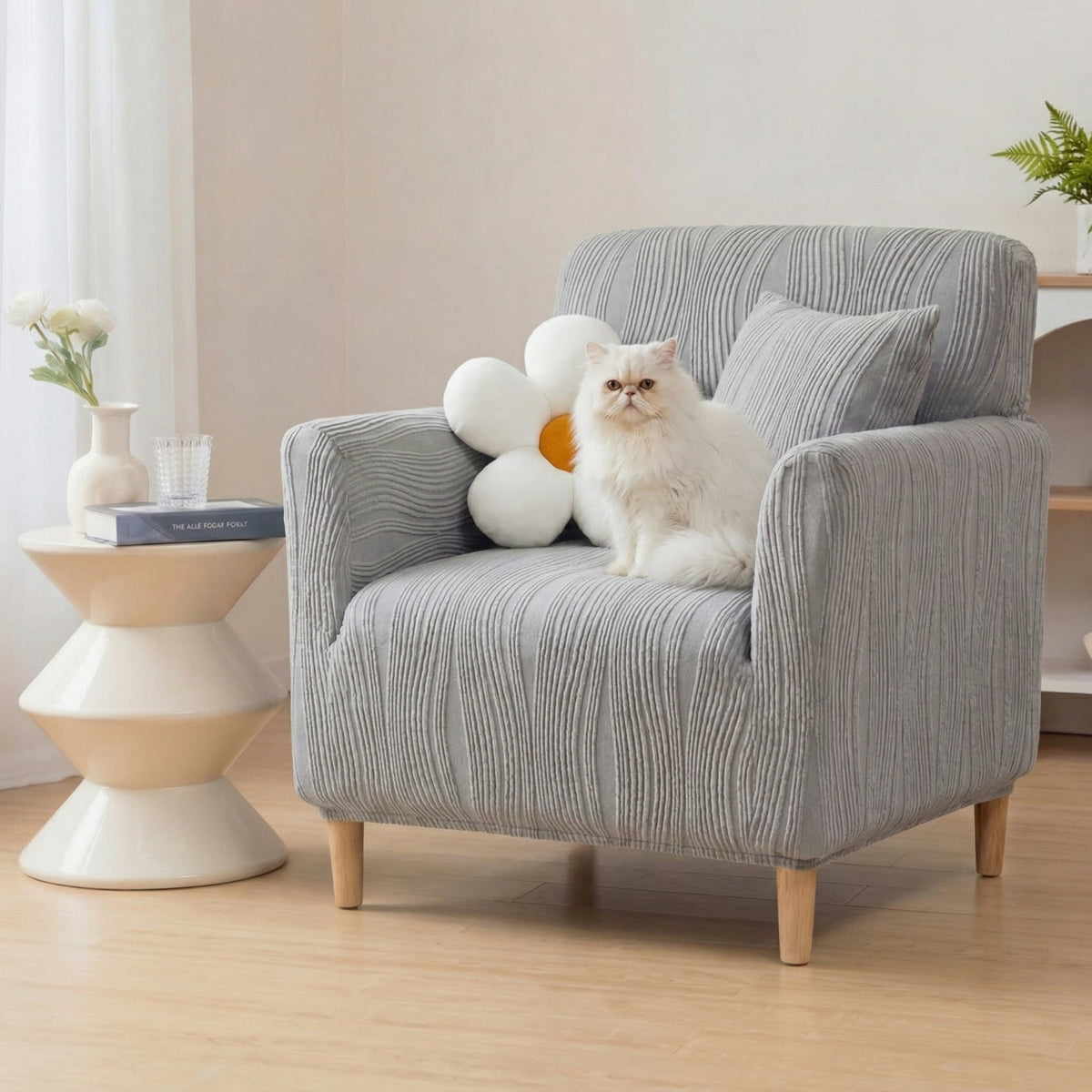 Jacquard Stretch Full-Cover Anti-scratch Armchair Cover - Couch Cover detail view 16 | Petix pet supplies for dogs and cats