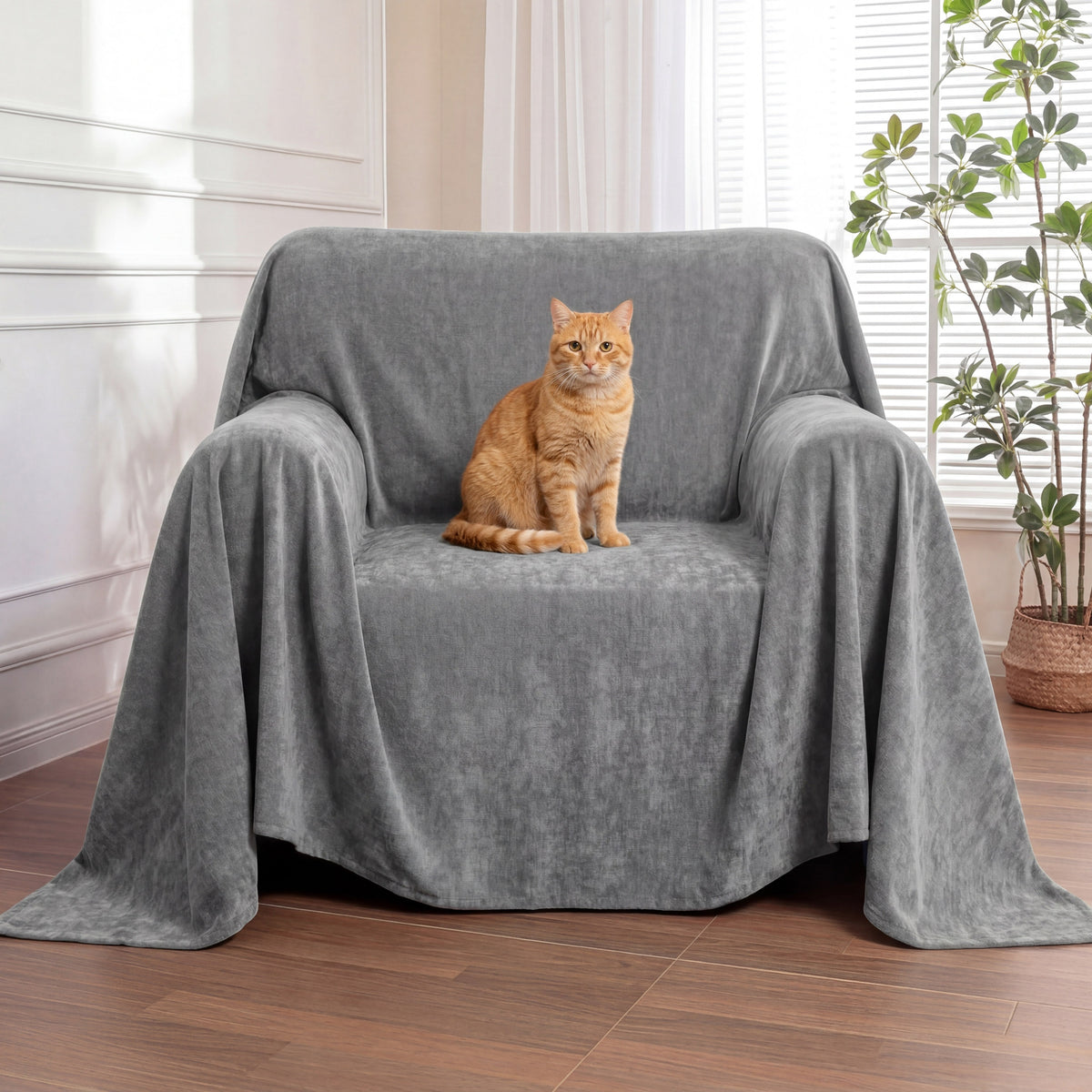 Soft and Waterproof Scratch-Resistant Non-Linting Throw... lifestyle and size view 23 | Petix pet supplies for dogs and cats