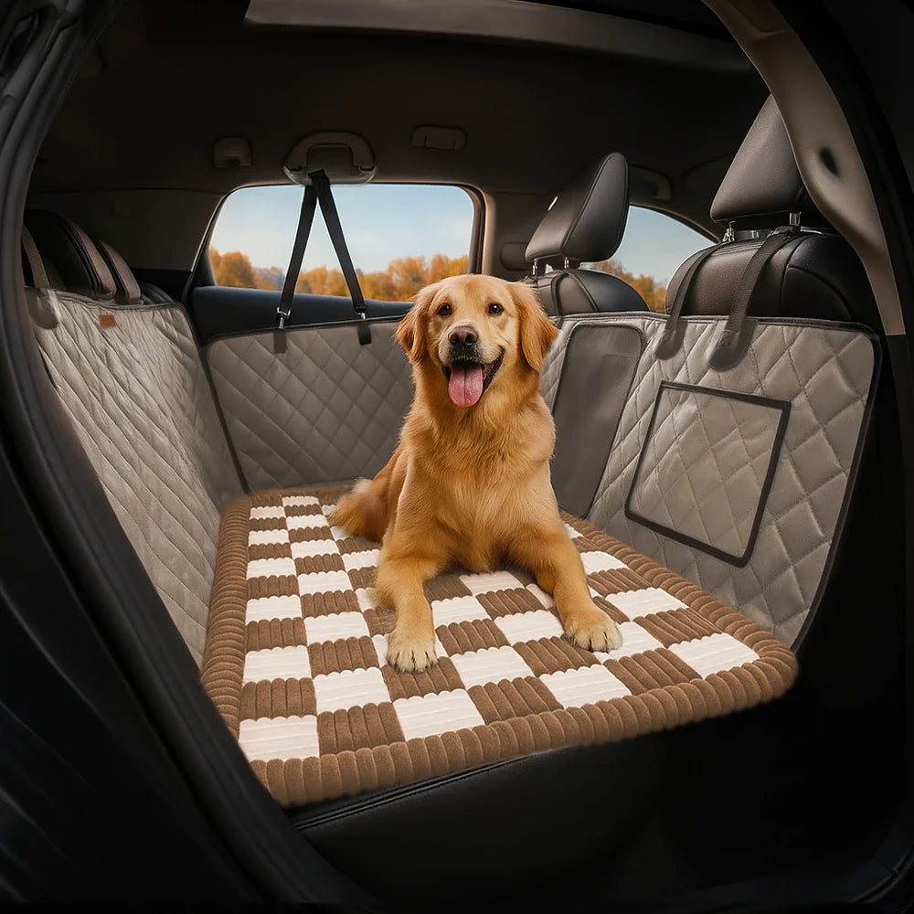 Premium Faux Leather Water-repellent Hammock Dog Car Seat Cover With... detail view 14 | Petix pet supplies for dogs and cats