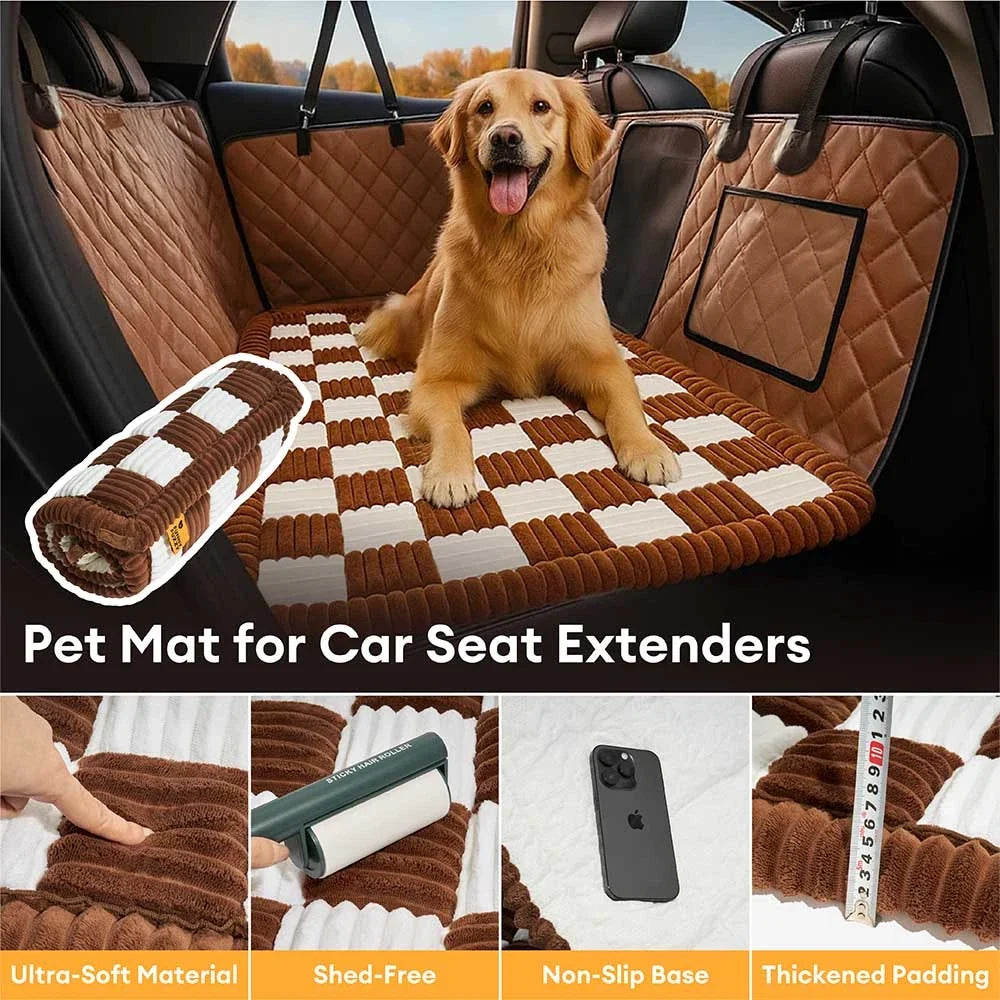 Premium Faux Leather Water-repellent Hammock Dog Car Seat Cover With... detail view 2 | Petix pet supplies for dogs and cats