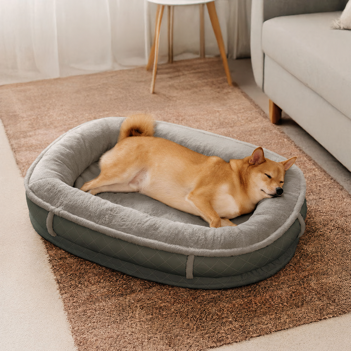 Deluxe Faux Leather & Plush Removable Orthopedic Donut Dog Bed - WarmNest