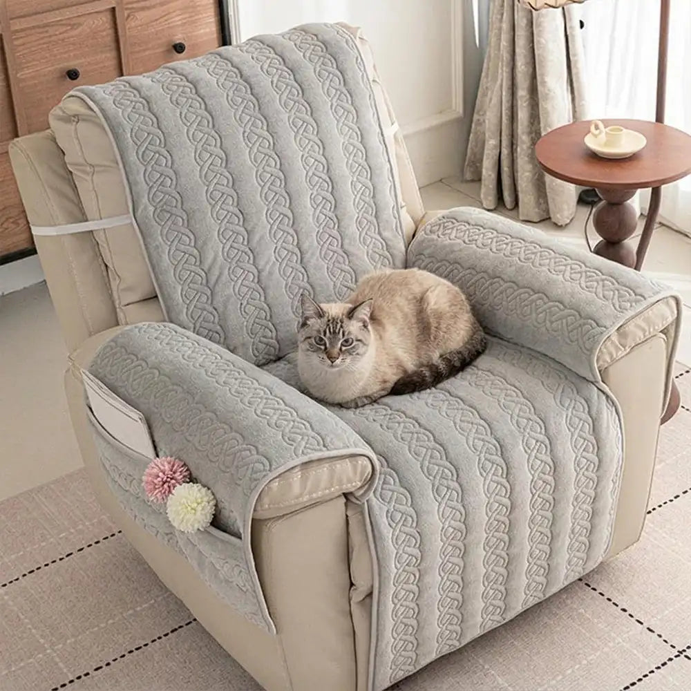 All-Season Scratch-Resistant Non-Slip Recliner Couch Cover with Elast... detail view 8 | Petix pet supplies for dogs and cats