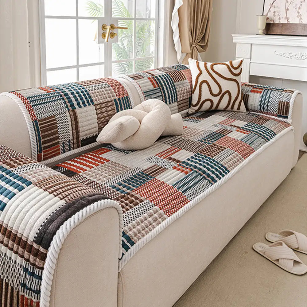 Artistic Line Quilted Comfortable Sofa Protection Non-Sl... lifestyle and size view 12 | Petix pet supplies for dogs and cats