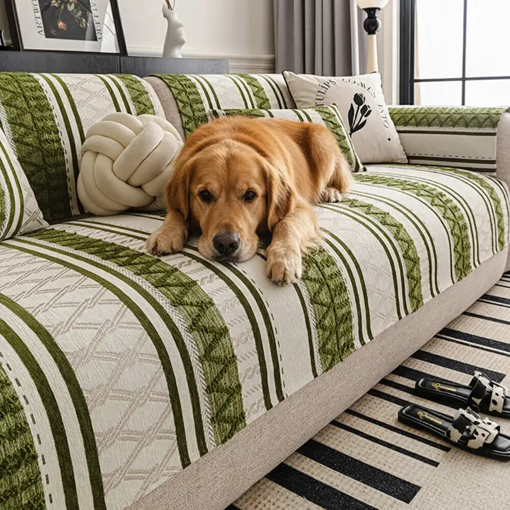 Bohemian Chenille Scratch-Resistant Durable Furniture Protection Couc... detail view 3 | Petix pet supplies for dogs and cats