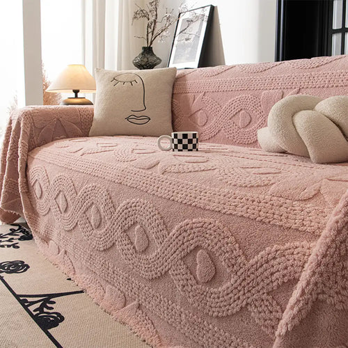 Bowknot Jacquard Plush Multifunctional Sofa Blanket Couch Cover - Cou... detail view 2 | Petix pet supplies for dogs and cats