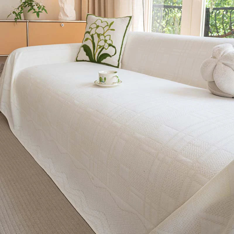 Checkered Pattern Breathable Chenille Sofa Protection Couch Cover - C... detail view 7 | Petix pet supplies for dogs and cats