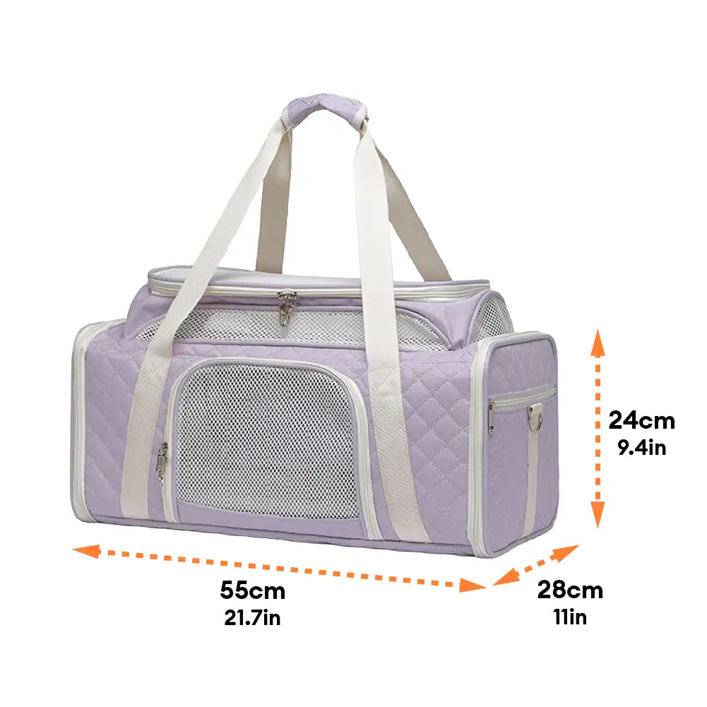 Classic Diamond Pattern Portable Cat Carrier Large-Capacity Expandab... detail view 11 | Petix pet supplies for dogs and cats