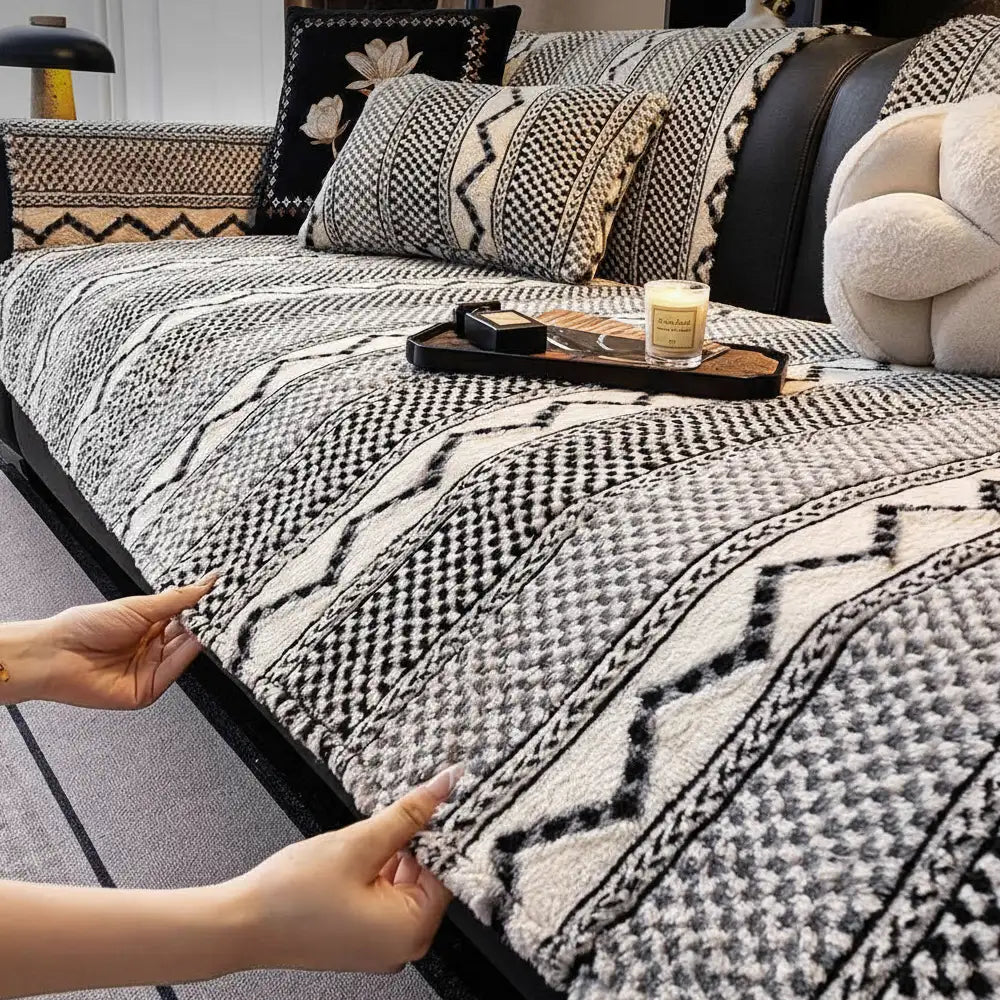 Classic Plaid Plush Scratch-Resistant Comfortable Non-Slip Couch Cove... detail view 5 | Petix pet supplies for dogs and cats