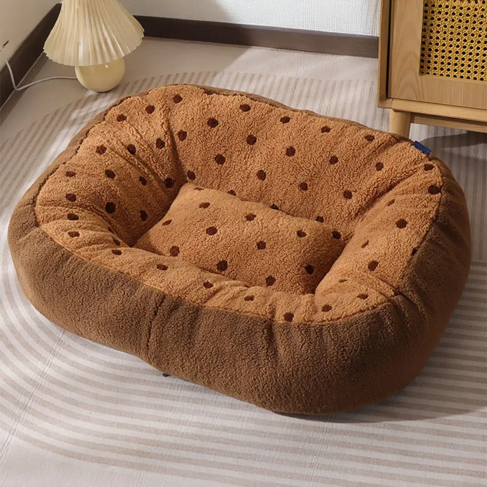 Cookie Plush Winter Warm Cozy Deep Sleep Dog Bed - Dog Beds detail view 4 | Petix pet supplies for dogs and cats