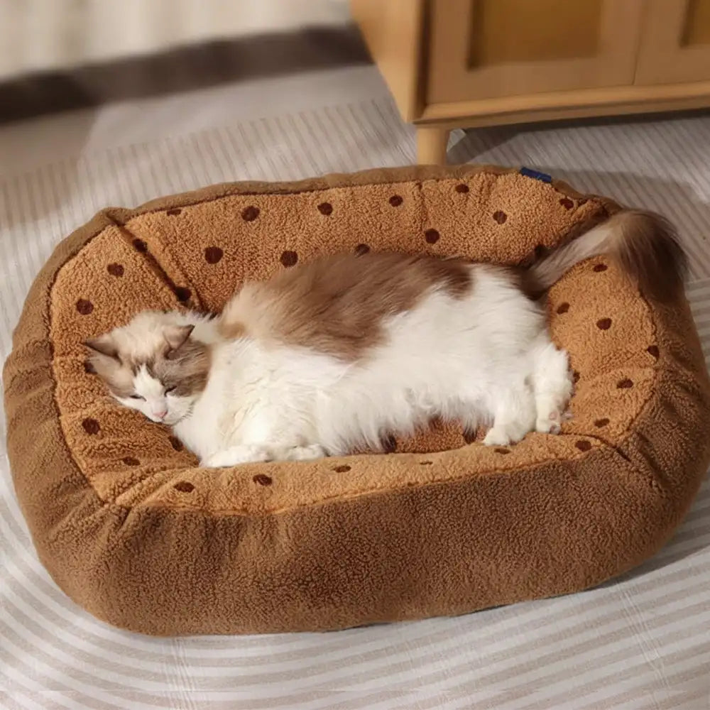 Cookie Plush Winter Warm Cozy Deep Sleep Dog Bed - Dog Beds detail view 2 | Petix pet supplies for dogs and cats
