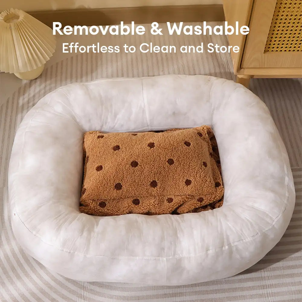Cookie Plush Winter Warm Cozy Deep Sleep Dog Bed - Dog Beds detail view 6 | Petix pet supplies for dogs and cats