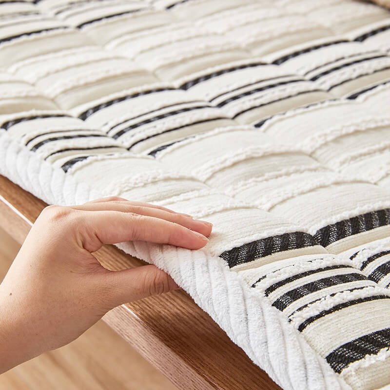 Cozy Chenille Striped Plush Sofa Protector Pet Mat Non-slip Couch Co... detail view 14 | Petix pet supplies for dogs and cats