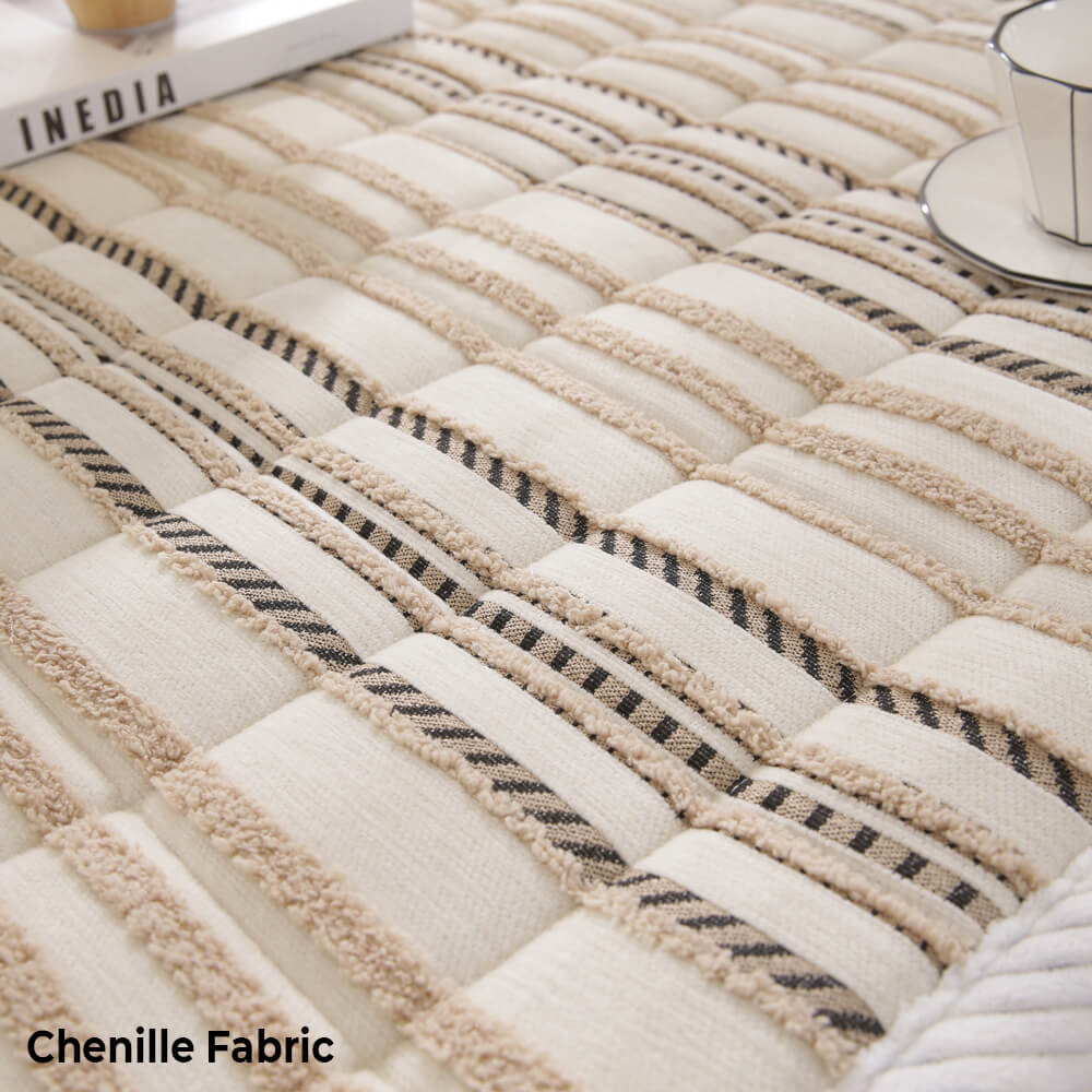 Cozy Chenille Striped Plush Sofa Protector Pet Mat Non-slip Couch Cov... detail view 3 | Petix pet supplies for dogs and cats