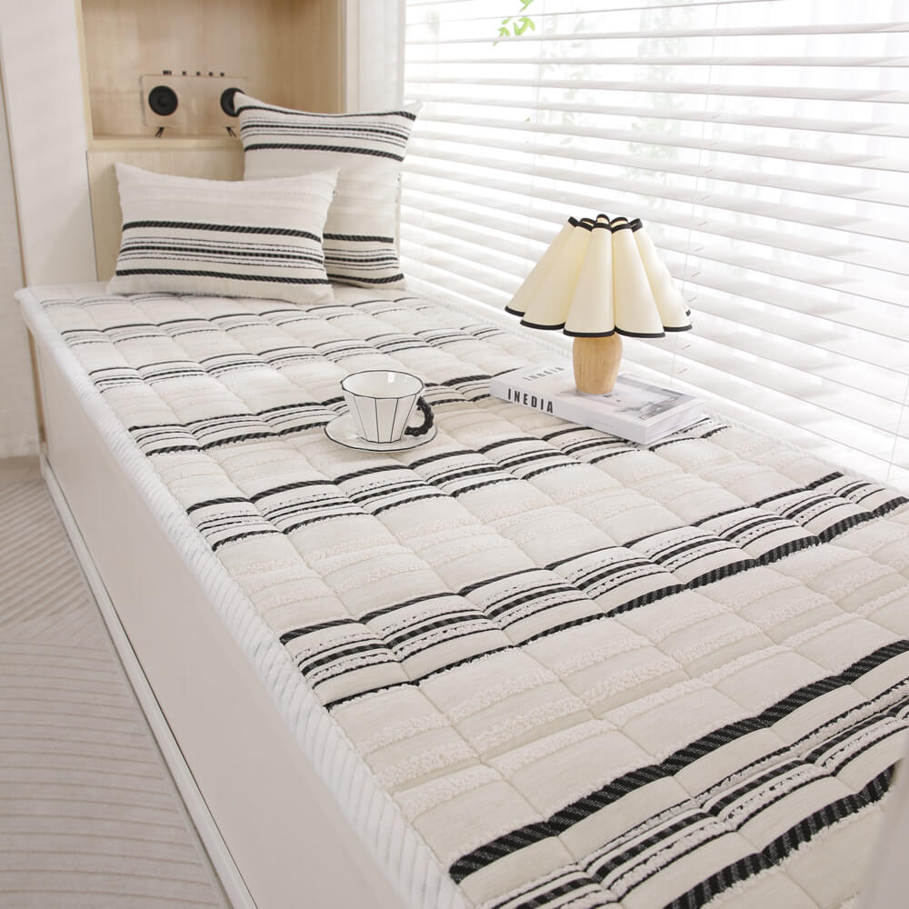 Cozy Chenille Striped Plush Sofa Protector Pet Mat Non-slip Couch Co... detail view 12 | Petix pet supplies for dogs and cats