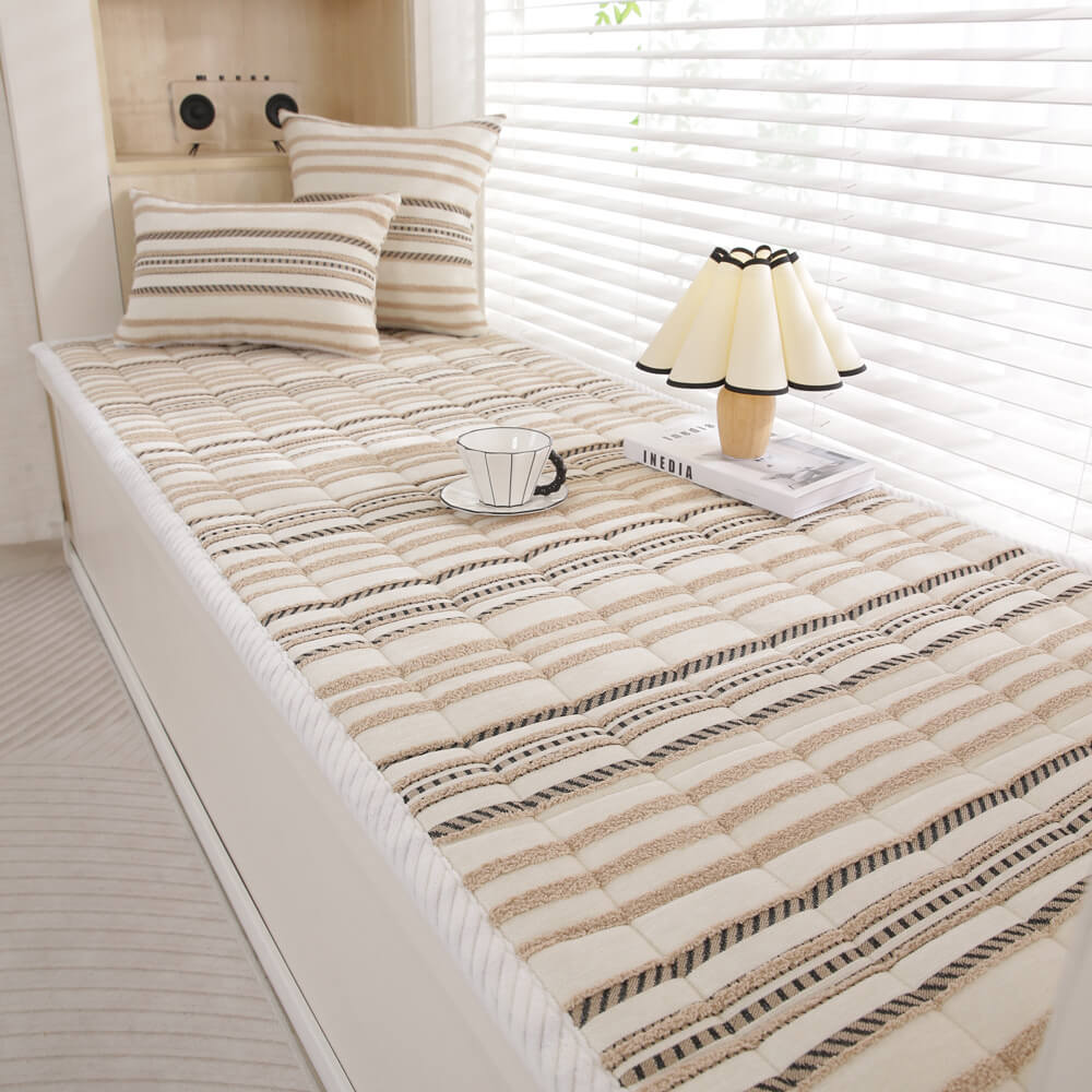 Cozy Chenille Striped Plush Sofa Protector Pet Mat Non-slip Couch Cov... detail view 7 | Petix pet supplies for dogs and cats