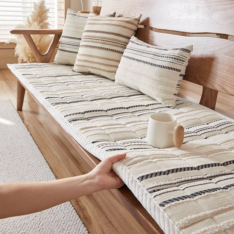 Cozy Chenille Striped Plush Sofa Protector Pet Mat Non-slip Couc... main product image | Petix pet supplies for dogs and cats