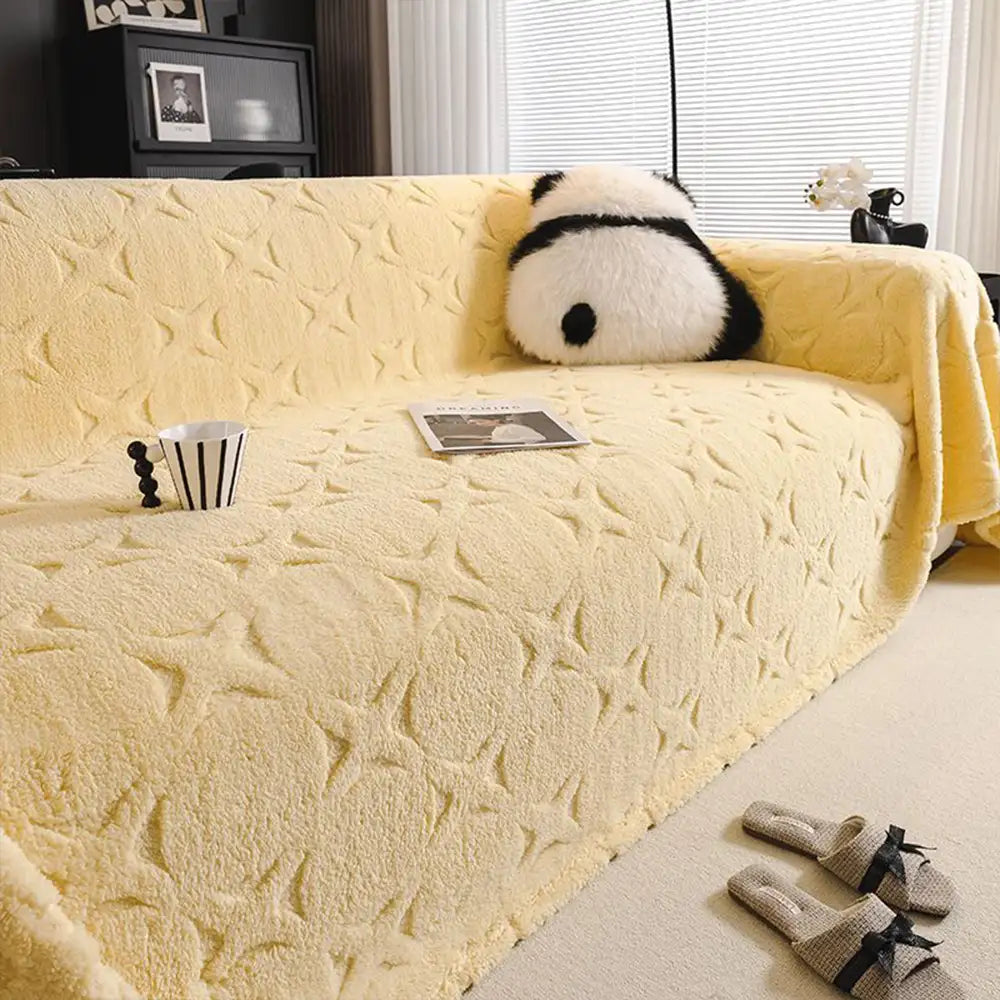 Cream Textured Jacquard Design Sofa Decorative Throw Couch Cover... main product image | Petix pet supplies for dogs and cats