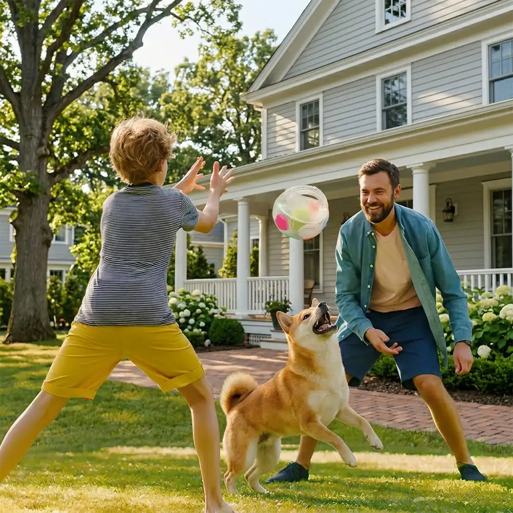 Dog Soccer Ball with Handle Floating Chew Toy - Dog Toys detail view 7 | Petix pet supplies for dogs and cats