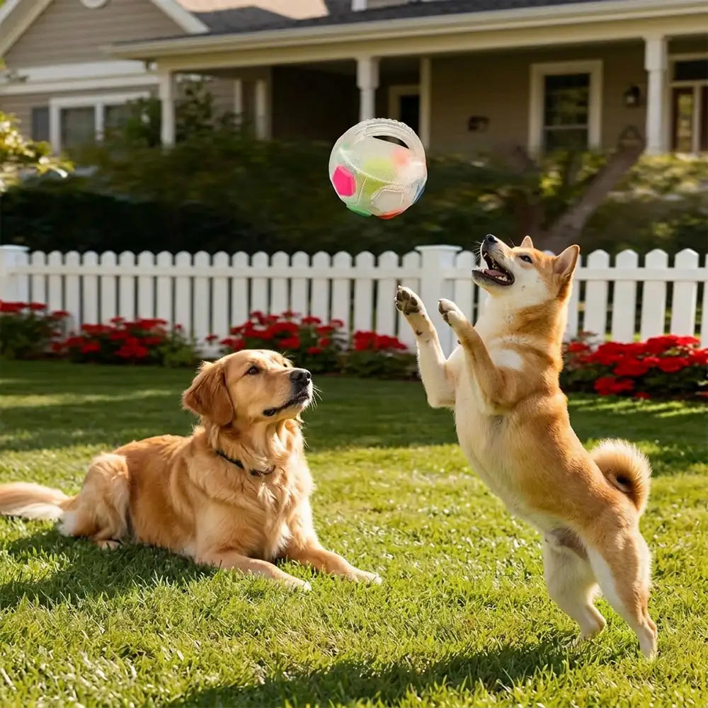 Dog Soccer Ball with Handle Floating Chew Toy - Dog Toys detail view 2 | Petix pet supplies for dogs and cats