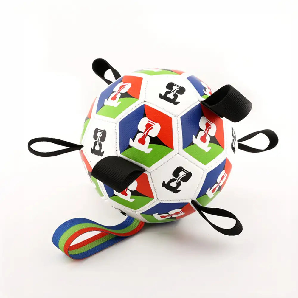Dog Soccer Ball with Straps Interactive Toy - Dog Toys lifestyle and size view 10 | Petix pet supplies for dogs and cats