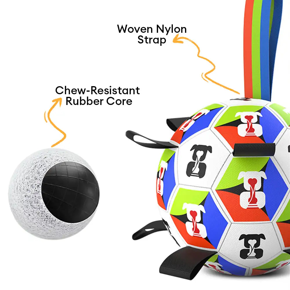 Dog Soccer Ball with Straps Interactive Toy - Dog Toys detail view 4 | Petix pet supplies for dogs and cats