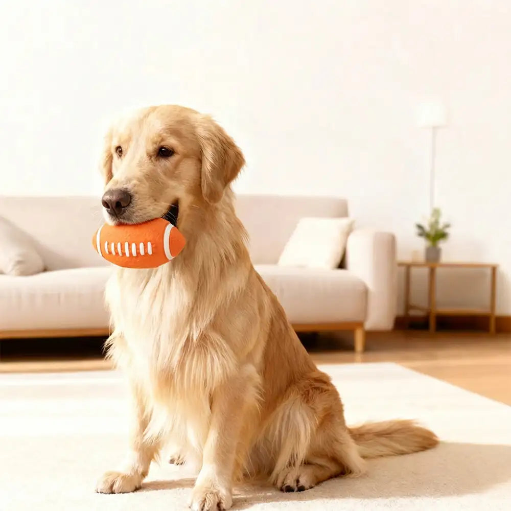 Durable Latex Teething With Squeaker Dog Chew Toy - Dog... lifestyle and size view 11 | Petix pet supplies for dogs and cats