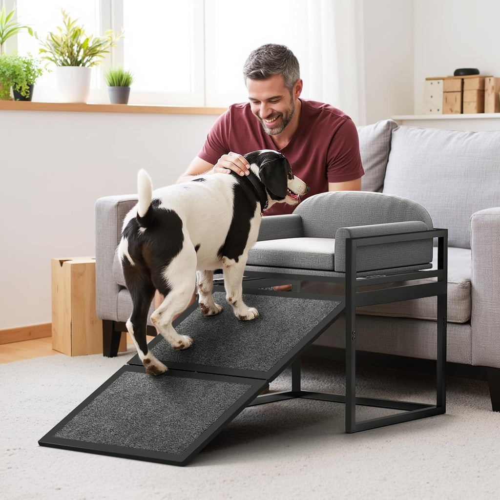 Elevated Pet Sofa Bed with Stairs Ramp for Bedside Lounge or Dog Win... detail view 11 | Petix pet supplies for dogs and cats