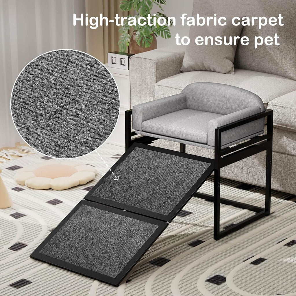 Elevated Pet Sofa Bed with Stairs Ramp for Bedside Lounge or Dog Wind... detail view 7 | Petix pet supplies for dogs and cats