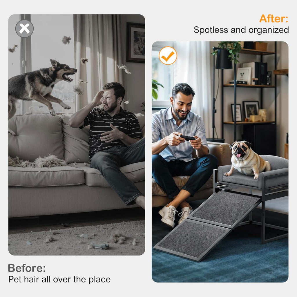 Elevated Pet Sofa Bed with Stairs Ramp for Bedside Lounge or Dog Wind... detail view 4 | Petix pet supplies for dogs and cats