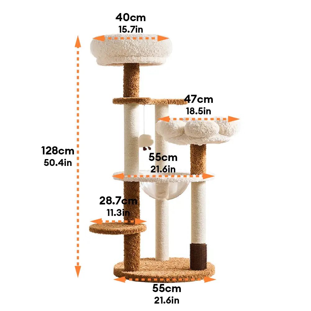 Flower Multi-Level Cat Climbing Frame Scratching Post Cat Tree with S... detail view 9 | Petix pet supplies for dogs and cats