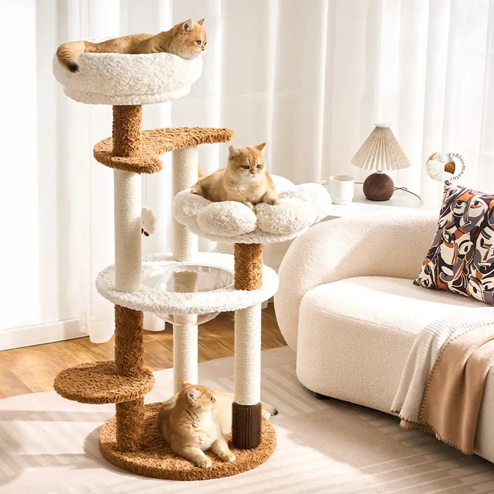 Flower Multi-Level Cat Climbing Frame Scratching Post Cat Tree w... main product image | Petix pet supplies for dogs and cats