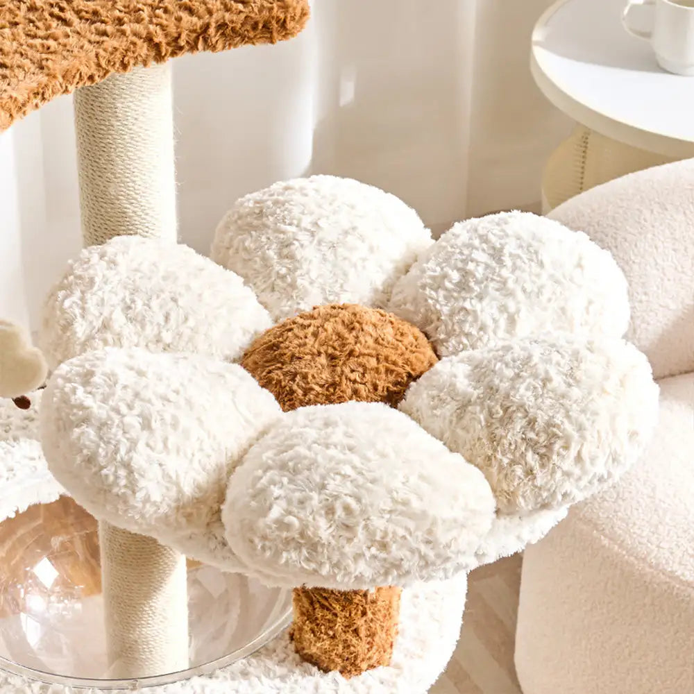Flower Multi-Level Cat Climbing Frame Scratching Post Cat Tree with S... detail view 5 | Petix pet supplies for dogs and cats