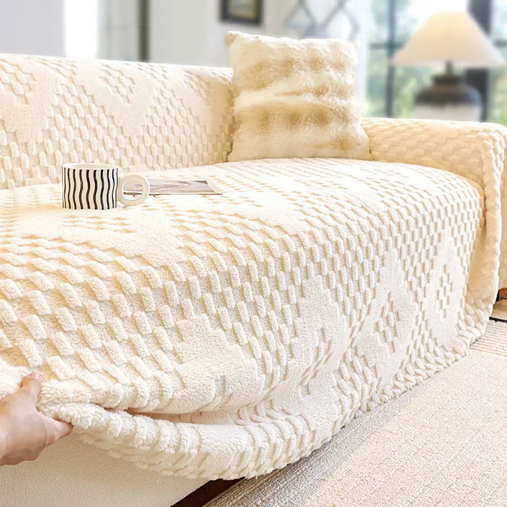 Fluffy Jacquard Velvet Scratch-Resistant Thickened Sofa Blanket... main product image | Petix pet supplies for dogs and cats
