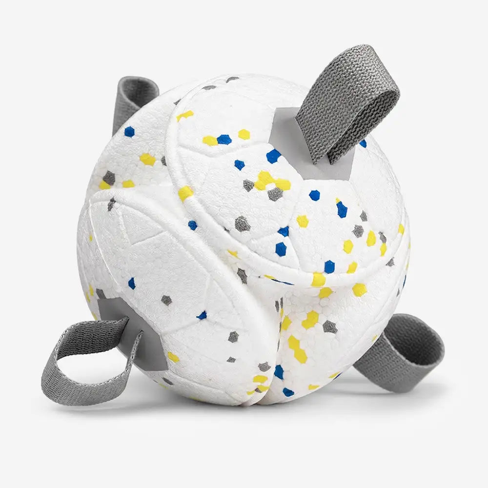 Football Floating Dog Toy with Straps - Dog Toys lifestyle and size view 11 | Petix pet supplies for dogs and cats