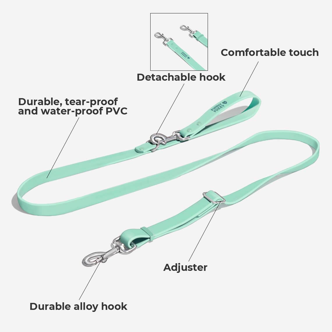 Gummy Walking Dog Leash - Pet Leashes & Collars & Harnesses detail view 5 | Petix pet supplies for dogs and cats