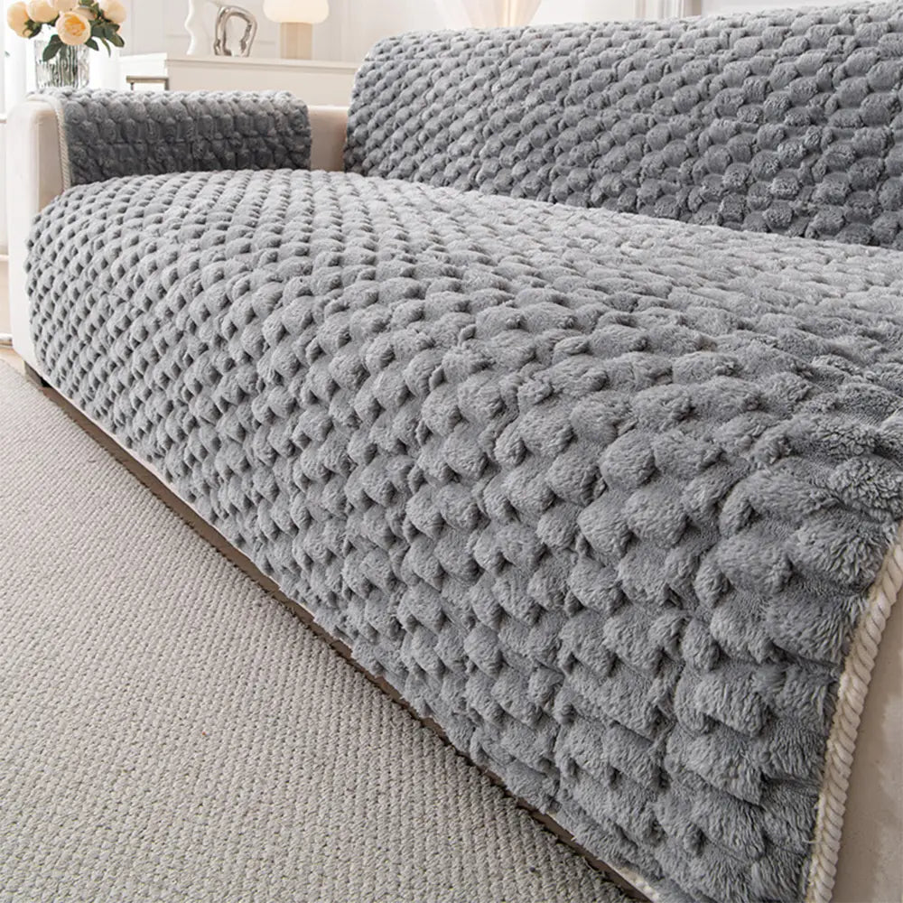 Fuzzy Bubble Plush One-Piece Pet-Friendly Sofa Protection Non-Slip Co... detail view 9 | Petix pet supplies for dogs and cats