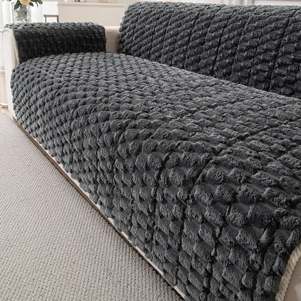Fuzzy Bubble Plush One-Piece Pet-Friendly Sofa Protection Non-Slip Co... detail view 5 | Petix pet supplies for dogs and cats