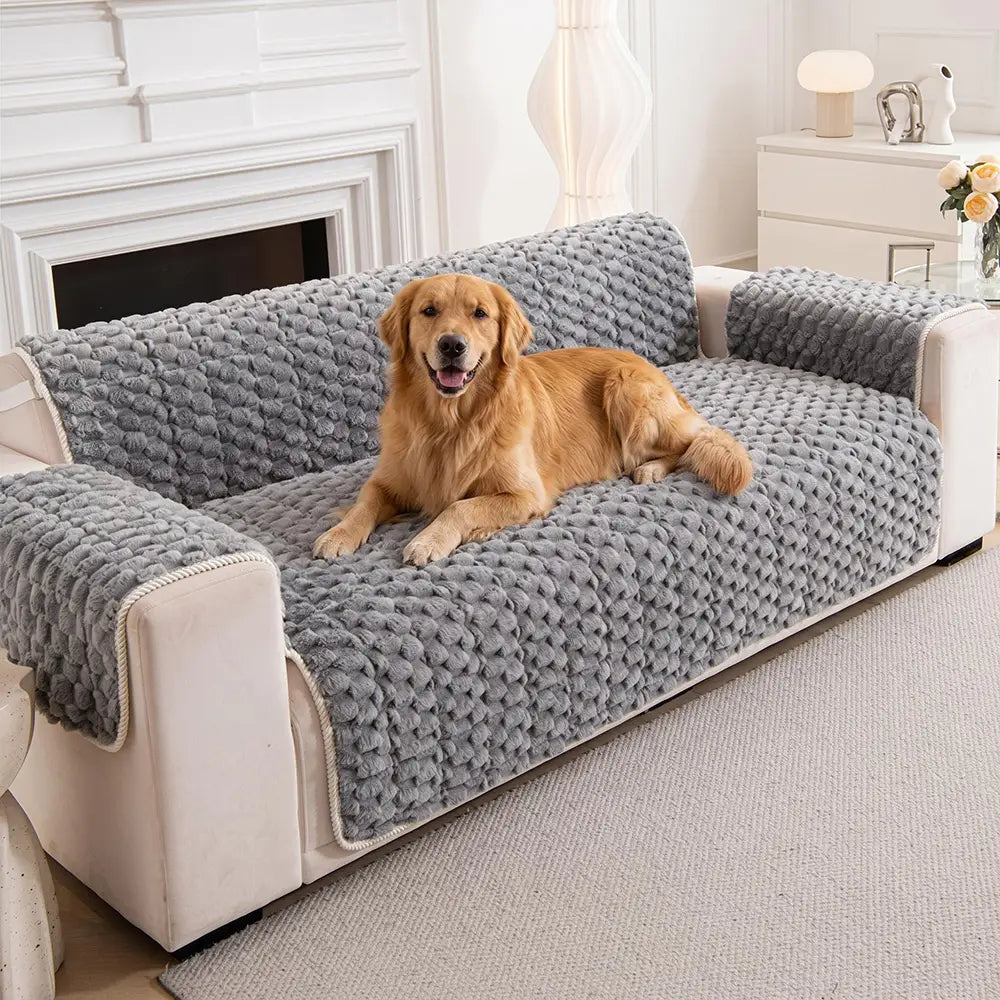 Fuzzy Bubble Plush One-Piece Pet-Friendly Sofa Protection Non-Slip Co... detail view 4 | Petix pet supplies for dogs and cats