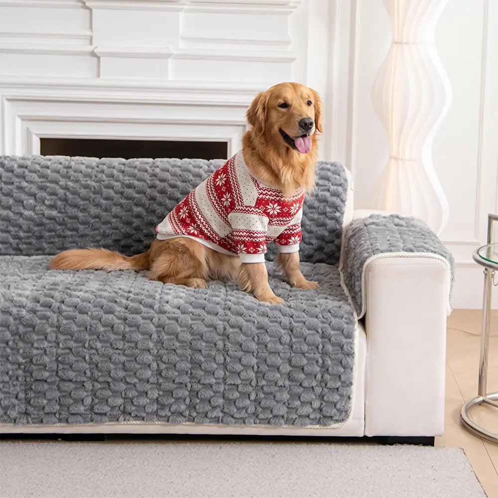 Fuzzy Bubble Plush One-Piece Pet-Friendly Sofa Protection Non-Slip Co... detail view 3 | Petix pet supplies for dogs and cats