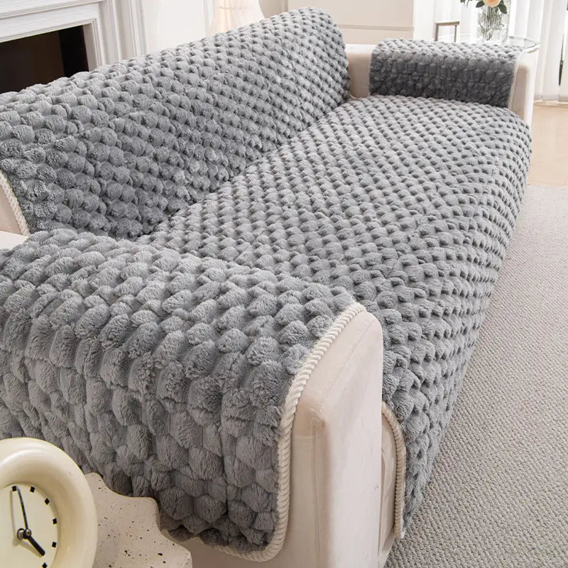 Fuzzy Bubble Plush One-Piece Pet-Friendly Sofa Protection Non-Slip Co... detail view 6 | Petix pet supplies for dogs and cats