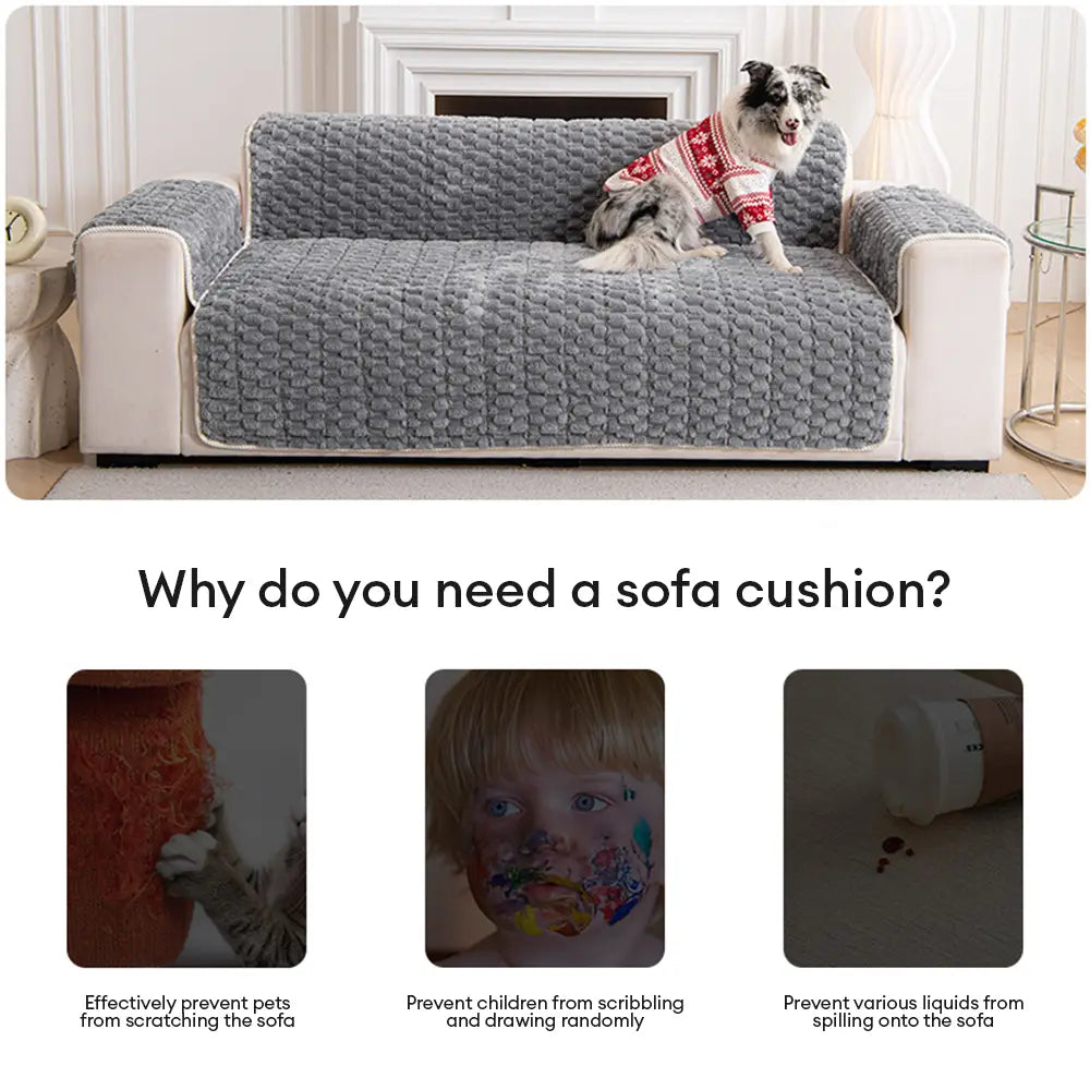 Fuzzy Bubble Plush One-Piece Pet-Friendly Sofa Protection Non-Slip Co... detail view 7 | Petix pet supplies for dogs and cats